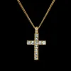 Cross Halsband hängar rosguldfärg zinklegering med Österrike kristallpelsinställningskedja halsband hel239l