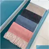 Halsdukar Luxury 100% Cashmere Scarf Designer för kvinnor Män av högsta kvalitet broderad sjal med dubbel färg Autumn och Winter Minimalist DHBGN