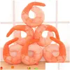 Stuffed Plush Animals 1Pc 45X45Cm Novelty Simational Peeled Shrimp U-Shaped Neck Pillow Pns Meat Cushion Kids Toys Christmas Gifts Ot2Tg