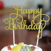 Glitter mutlu yıllar bayrağı kek topper dekorasyon partisi, çıkartma dekor afiş kartı doğum günü pastası aksesuar 100pcs lot g1036308u