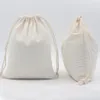 15x20cm 50pcs lot White Cotton Plain Drawstring Pouch Christmas Sack Bag Home Decor Gift Bags Candy Organizer Drop 245B