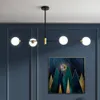 2020 Lampe de lustre de boule de verre moderne d'éclairage de lustre de salle à manger nordique pour la cuisine salle à manger Vintage Haing lumière Fixtur300L