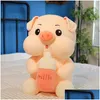 Gevulde pluche dieren Zqswkl 35/45 cm schattig fles varken pop speelgoed groot kinderspeelgoed meisjes roze verjaardagscadeau Kawaii kussen Q0727 Drop Ote1F