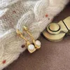 Orecchini con perla in argento sterling S925 per le donne Ragazza Moda geometrica Color oro Gioielli Regalo di festa nuziale YQ231211