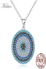 Kaletine 925 Srebrne naszyjniki Turkish Big Blue Stone Evil Eye okrągły wisiorek Women039s Naszyjnik Personalizowany mężczyźni Jewelr8468105