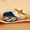 Wedding Rings Fashion Mens and Womens Rings Golden Wave Pattern Wedding Infinite Ring Steel Men and Women Engagement Jewelry Gifts 231208