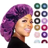 Wig Caps Factory Direct -Selling Plus Size Elastic Double Layer Satin Slee Cap Europe And The United States Wash Wide Side Hair Prot Dh3Tc