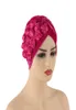 Ed Turban casquettes pour femmes Rose fleur foulard Bonnet musulman sous Hijab casquette indien africain chapeau Turbante Mujer6663375