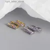 Stud Wantme 925 Sterling Silver Bohemian Square Rainbow Zircon U Punk Stud Colkings Kobiety Kobiety Kopijanie Europejska biżuteria YQ231211