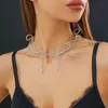 Einzigartige Goth kleine Kugel geknotete Schleife verstellbare Halsband Halskette für Frauen Wed Brida elegante Quaste Schlüsselbein Kette Y2K Schmuck