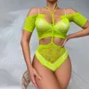 Body Sexy pour femmes, Lingerie transparente en maille, Costumes sexuels en dentelle, nuisette transparente, ensemble de sous-vêtements sexy