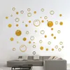 Stickers muraux 58pcs miroir autocollant bulle décoration bricolage salle de bain TV fond auto-adhésif acrylique pour la maison 231211