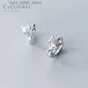 Stud Colusiwei Real 925 Sterling Silver Fox Animal Hoop örhängen för kvinnor som bländar CLEAR CZ Fashion Fine Jewelry Kvinnliga tillbehör YQ231211