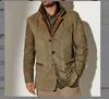 Herrjackor Autumn Winter Jacket Men Casual Coat Turn-Down Collar Vintage Streetwear Clothing Outwear