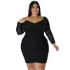 Casual klänningar feta kvinnor plus storlek klänning höst sexig stor
