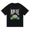 メンズTシャツブランドRHUDEシャツファッションTシャツセシグナーTシャツメン半袖高品質のカジュアルメンズTEE