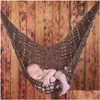 Keepsakes Born Pography Props Accessories Wool Handmade Knit Hook String Bag Studio Baby Po Cloghet Hammock Fotografia 231128 Drop Del DH317