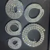 Collier chaîne personnalisé en argent Sterling 925, bijoux scintillants, 3mm 7-24 pouces, en Stock, testeur de diamant, chaîne de Tennis Moissanite