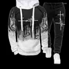 Trainingspakken voor heren Mode Faith Gedrukt Herfst Casual trainingspak Heren Sweatshirts en joggingbroeken Tweedelige sets Sportkleding Grote maten kleding