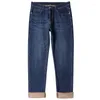 Jeans pour hommes Cumukkiyp Tendance Hiver 2023 Lâche Polaire Jambe droite Pantalon en denim extensible Plus Pantalon en velours