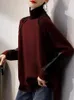 Pulls pour femmes Vêtements d'hiver Femmes Mode coréenne à col roulé Pull lâche à manches longues Top Knit épais Pull de Noël N142