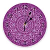 Zegary ścienne Purple Flower Mandala Retro Clock Modern Design Dekoracja salonu Kuchnia Mute Watch Watch Domowe Dekor wnętrza