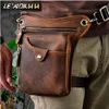 Genuine Real Leather Men Design Casual Messenger Crossbody Sling Bag Fashion Waist Belt Pack Leg Drop Bag Phone Pouch 211-5 MX2007204f