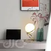 Lâmpadas de mesa moderna escritório dourado nórdico bola de vidro sala de estudo domitório quarto luz de cabeceira leitura e27 lâmpada plug