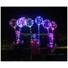 Décoration de fête Bobo Ball LED Ligne avec poignée de bâton Ballons de ficelle d'onde clignotant pour Noël Anniversaire de mariage Accueil Dro Dhvbg