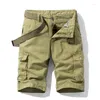 Men's Shorts 2023 Summer Men Cargo Cotton Relaxed Fit Breeches Bermuda Casual Short Pants Mens Clothing Outdoor Camp Sweatpants Male