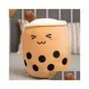 Animali di peluche ripieni Simpatico cartone animato Bubble Tea Giocattolo Cibo Latte Bambola morbida Boba Tazza di frutta Cuscino Cuscino Giocattoli per bambini Compleanno Goccia Consegna Otk3A