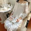 Kvinnors sömnkläder unikiwi lolita prinsessan mesh sömnskjortor vintage stor krage spets nattklänning. Victorian Nightdress Sleep Loungewear