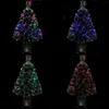 Christmas Decorations 60cm Silver Mini Fiber Optic Tabletop Artificial Tree With LED Lights Base Xmas Table Top