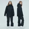 Skipak Winter Heren Dames Effen Kleur Sneeuwjack Warm Winddicht Verdikte Snowboardbroek Waterdichte Alpine Set 231211