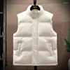 Gilets pour hommes Automne Hiver Veste Hommes Femmes Mode Vestes sans manches Solide Couleur Chaud Épais Noir Blanc Lovers Gilet Vêtements