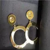 Orecchini con bottoni in oro alla moda aretes per le donne amanti del matrimonio, regalo di fidanzamento, gioielli con scatola NRJ3314