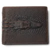 Carteiras de grão superior de grãos de couro genuíno carteira com página de cartas de moda marrom crocodilo masculino Homem Crazy Horse para224f