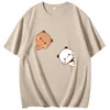 القمصان t قميص Dudu Men's Cartoon Panda Bear Women/Men Thirts Summer Thirts Kawaii Cotton Tshirt Tees Harajuku عارضة