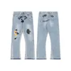 GELLERY DAPT Jeans firmati Jeans da uomo di alta qualità Belli e alla moda Pantaloni jeans casual patchwork dipinti a mano Pantaloni svasati per uomo