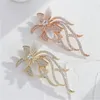 Pins Brooches Elegant Designer Brooches Women Brand Luxury Flower Orchid Pink Crystal Broch Pin Ladies Clothes Bridal Bouquets Quality Jewelry 231208