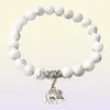 MG0467 8 mm Howlith Negative Energie Schutz Handgelenk Mala Armband Elefant Charm Chakra Armband Energetischer Feldschmuck45671124752496