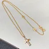 Luxury Fashion Designer Cross Pendant Necklace Women's Classic Simple Necklace Delicate Diamond Necklace Ladies Jewelry Gift