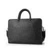 Briefcases Genuine Leather Handbag Calf Craft Business Briefcase High Quality Commercial Computer Messenger Woven Bags