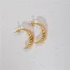 Boucles d'oreilles créoles Joolim bijoux haut de gamme PVD étanche Vintage Croissant en forme de croissant boucle d'oreille en acier inoxydable pour les femmes