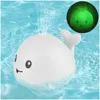 Baby Toy Electric indukcja Water Spray Ball Shower Light Music Whale Summer 230919 Drop dostawa