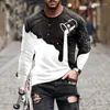 Mannen T-shirts Europese Fun Verfemmer Foto Mannen Lange Mouwen T-shirt Casual Gedrukt Tees Hiphop Persoonlijkheid Ronde hals Tops