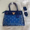 Torby wieczorowe Bandana Print Pu Tote Bag Top torebki dla kobiet Crossbody ramię torebka damska wca