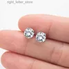 Stud LESF 925 Sterling Silver 3mm-10mm New Classic Round Cut High Quality SONA Stone Earrings Wedding Jewelry For Women YQ231211