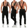 Herren Jeans Männer Neckholder Denim Strampler Zerreißen Arbeitskleidung Overalls Hochwertige Overalls Latzhose Hosenträgerhose