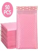 50pcs 핑크 포장 봉투 버블 메일러 패딩 봉투가 늘어선 폴리 메일러 셀프 씰 백 usable 13x18cm4903182